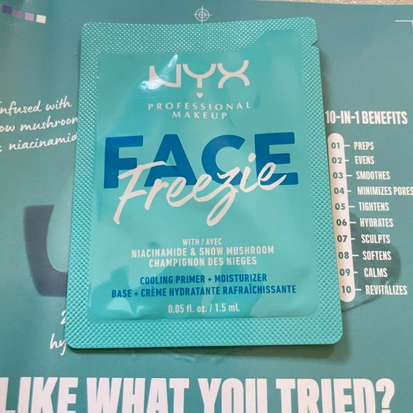 NYX Face Freezie Cooling Primer + Moisturizer Sample Packet .05oz / 1.5ml New - Picture 4 of 4